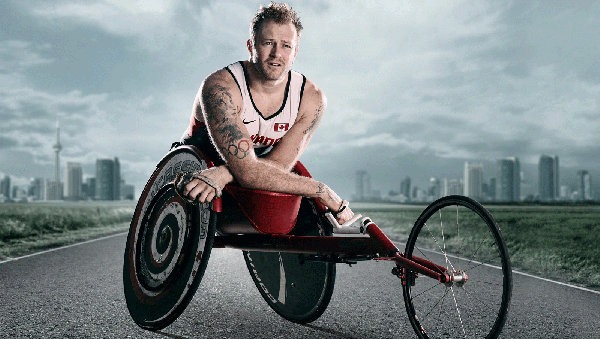 Josh Cassidy in his wheelchair