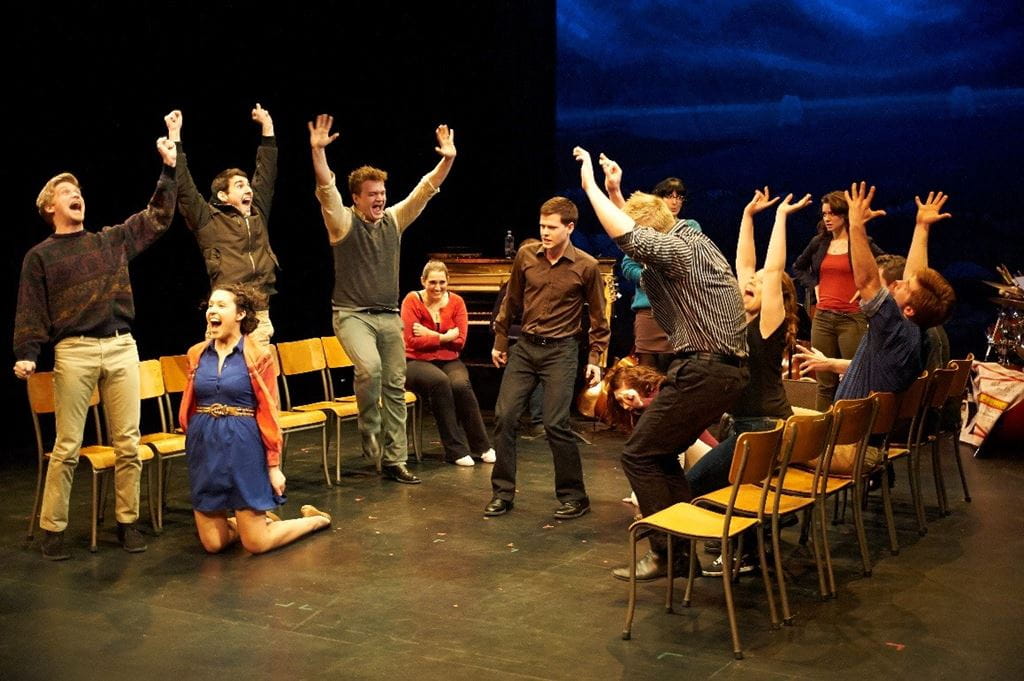 Sheridan Music Theatre Performance students in the 2013 production of Come From Away at Sheridan College
