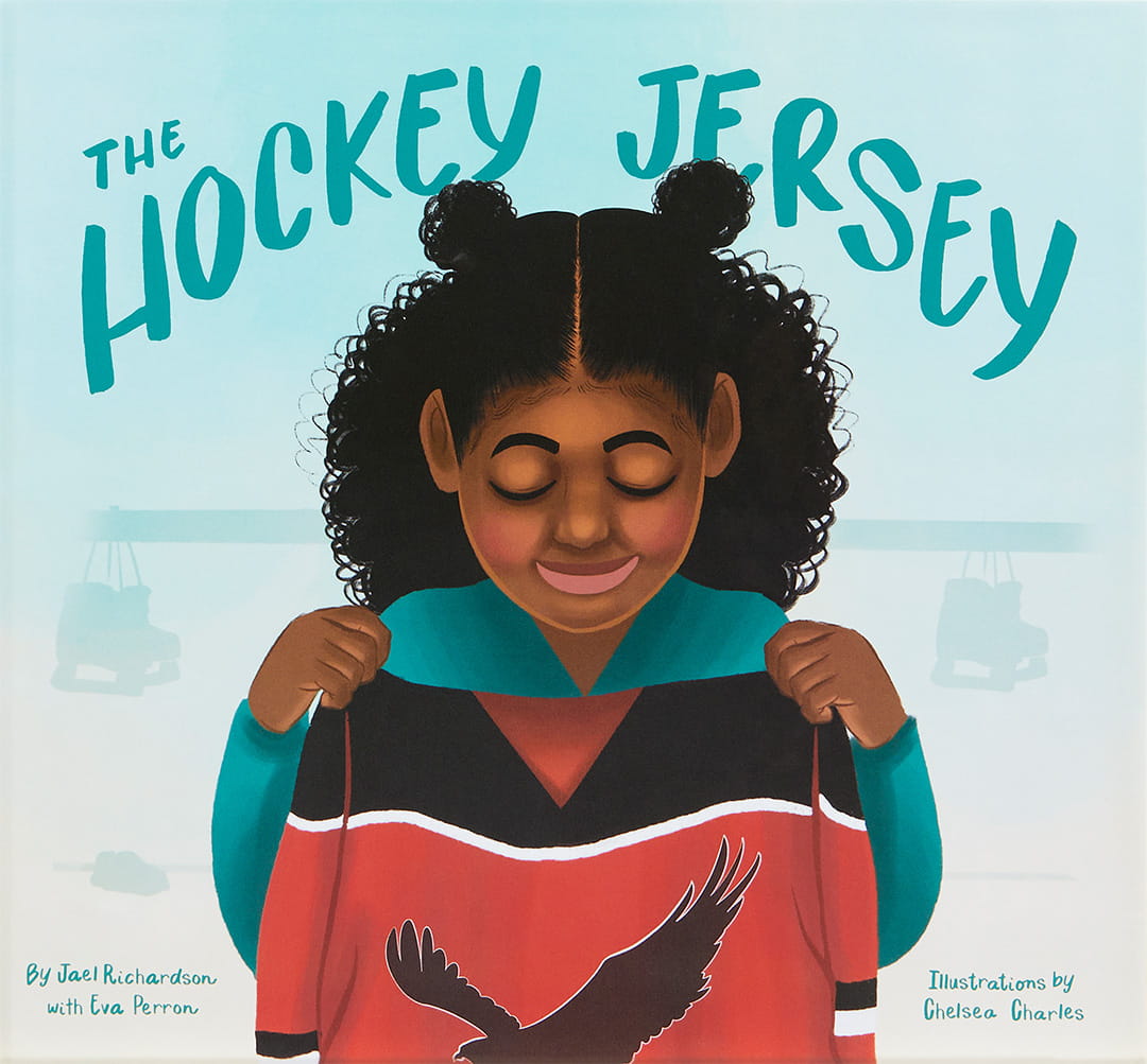 Cover image | The Hockey Jersey | By Jael Richardson with Eva Perron | Illustrations by Chelsea Charles
