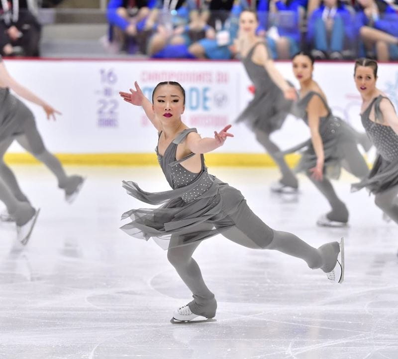 Sheridan Athletic Therapy student Emma Daigle performs with the Burlington Nexxice synchronized skating team