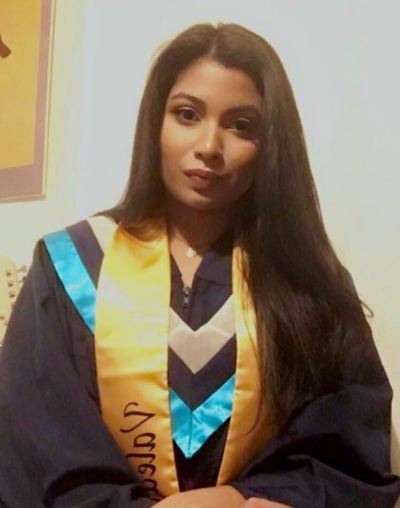 Female student in gown