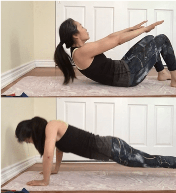 Person doing exercises on a workout mat at home