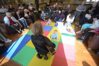 Music session with older adults and kids