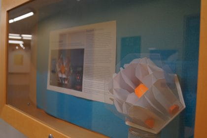 The paper model that Laura Yuqin Yang designed for her Conceptual Process class, which aligned with the Sheridan Centre for Elder Research project.
