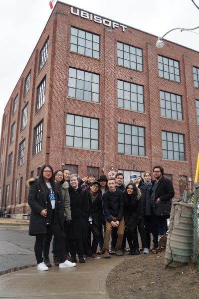 Game Design students outside of Ubisoft Toronto's office