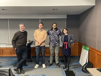 Pictured from left to right: Sheridan creativity professors Dr. Joel Lopata, Dr. Nathaniel Barr and Chris Ambedkar, and Dr. Genevieve Amaral, Associate Dean, School of Humanities and Creativity