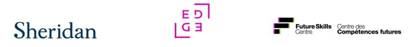 Logos for Sheridan, EDGE and Future Skills Cenre