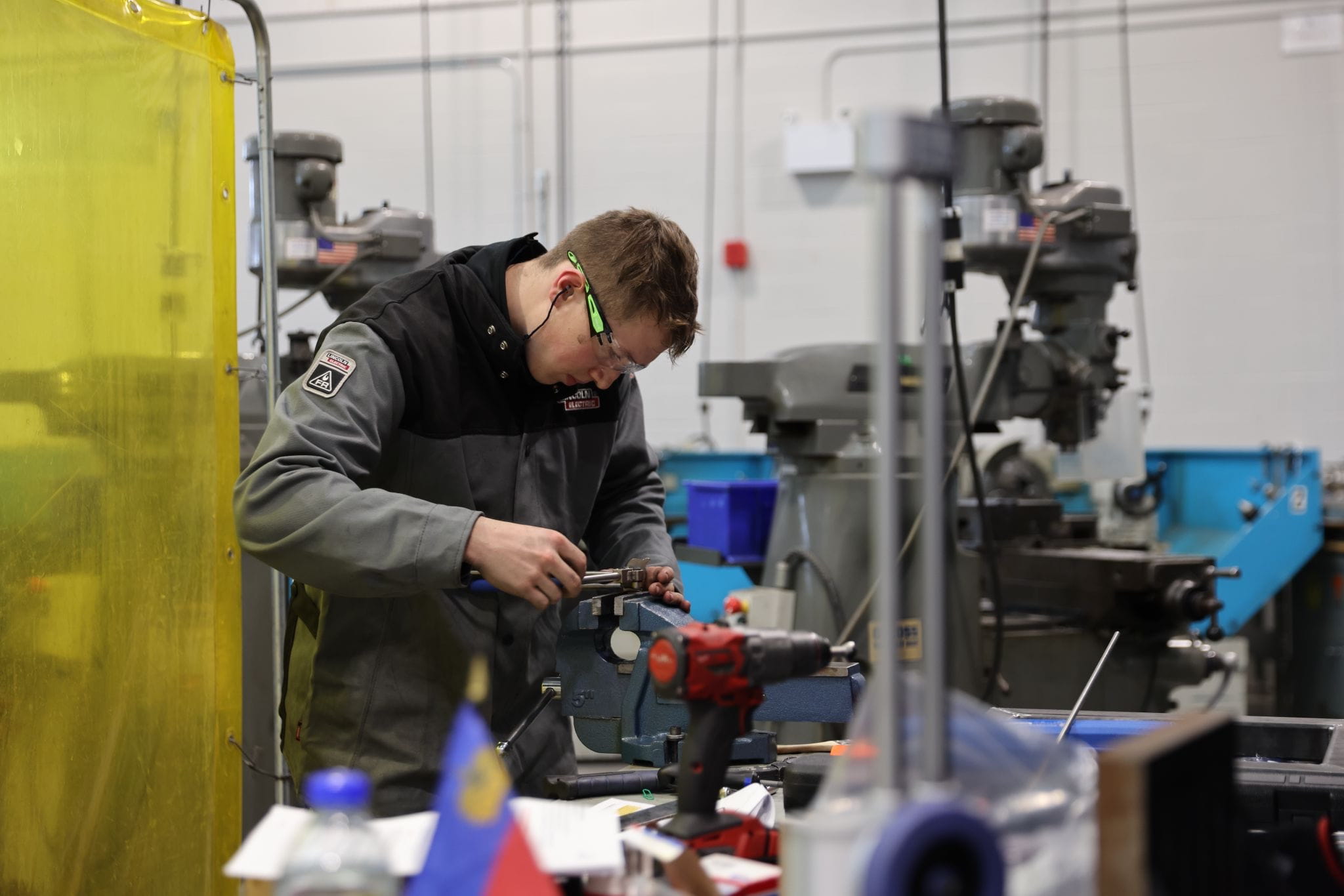 A WorldSkills Competition 2022 Special Edition competitor works on one of the modules.