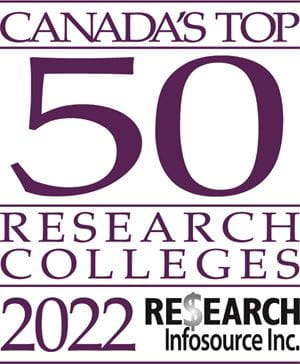 Canada's Top 50 Research Colleges 2022 logo by Research Infosource