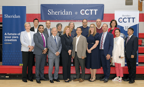 Sheridan and CCTT leaders at a meeting in Fort Erie
