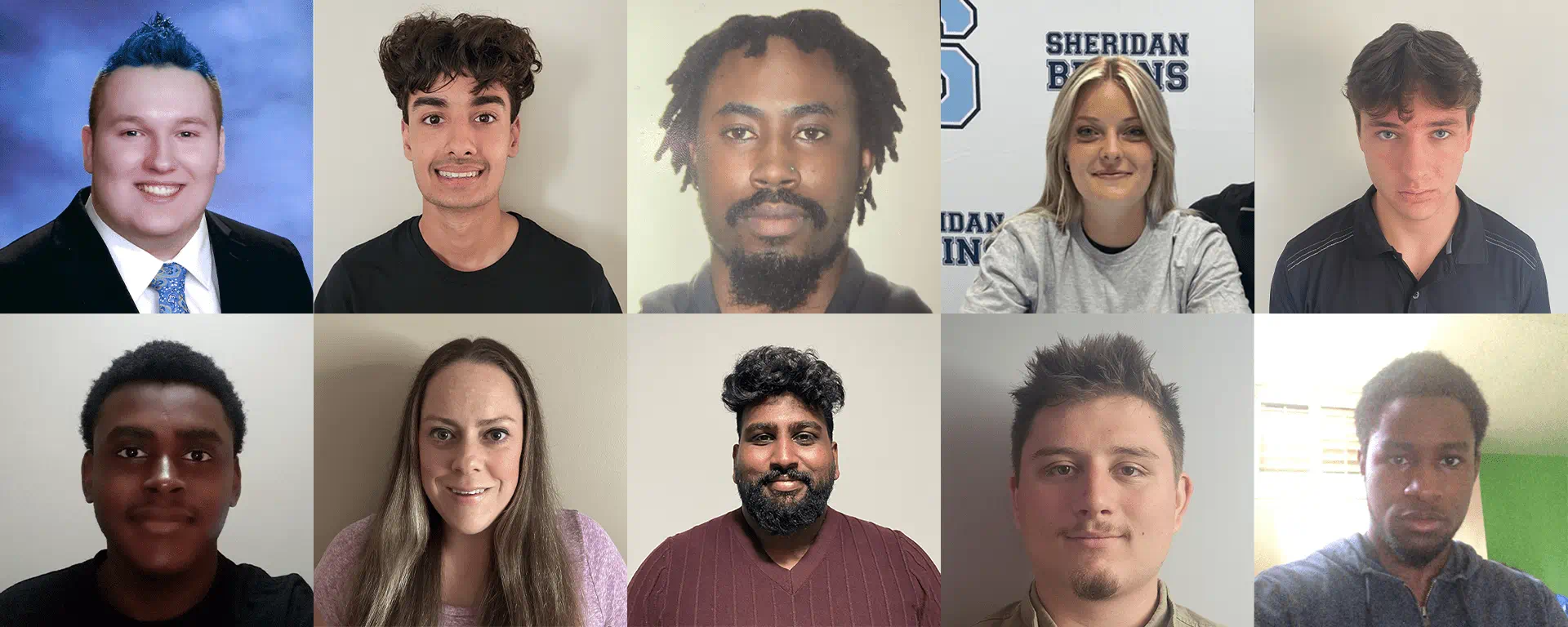 Headshots of the 10 incoming Sheridan skilled trades students who received a Schulich Builders Scholarship for Skilled Trades.
